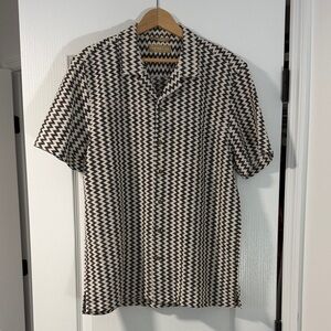 Men's Zigzag Patterned Casual Shirt